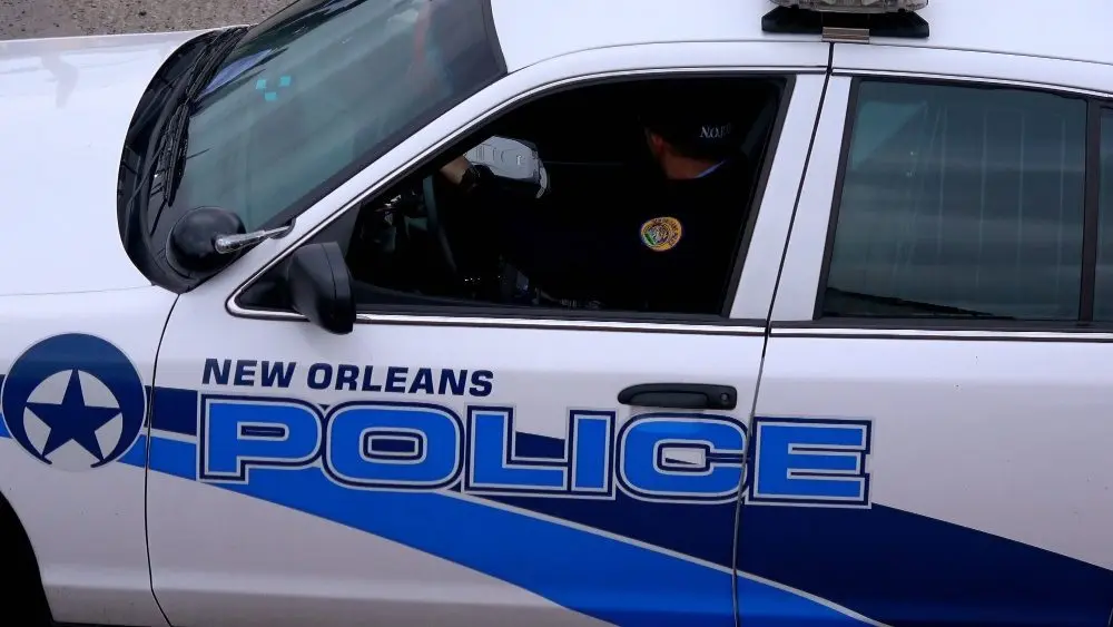 NOPD Police car in the streets of New Orleans - NEW ORLEANS^ LOUISIANA - APRIL 17^ 2016