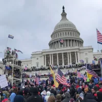 Washington DC^USA.Jan^06^2021. After the rally^ those who gathered at the call of President Trump^ who were dissatisfied with the election results^ marched to Congress and appealed for their support.