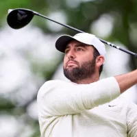 Scottie Scheffler of United States in action during a practice round prior to the 2024 PGA Championship at Valhalla Golf Club on May 13^ 2024 in Louisville^ Kentucky.