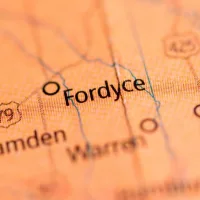 Map detailing the location of Fordyce. Arkansas. USA