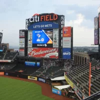 New York Mets feature a jumbo scoreboard and Pepsi Porch at brand new Citi Field on July 29^ 2009 in New York.