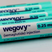 Wegovy semaglutide pens for treatment of chronic obesity^ close up