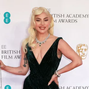 Lady Gaga attends the EE British Academy Film Awards 2022 at Royal Albert Hall in London^ England.