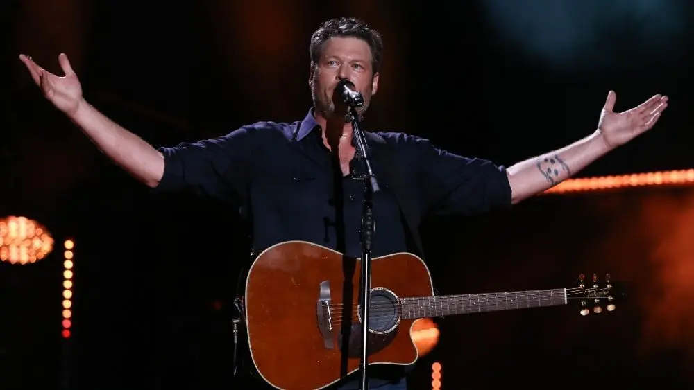 Blake Shelton performs in concert during the 2017 CMA Music Festival on June 9^ 2017 at Nissan Stadium in Nashville^ Tennessee.