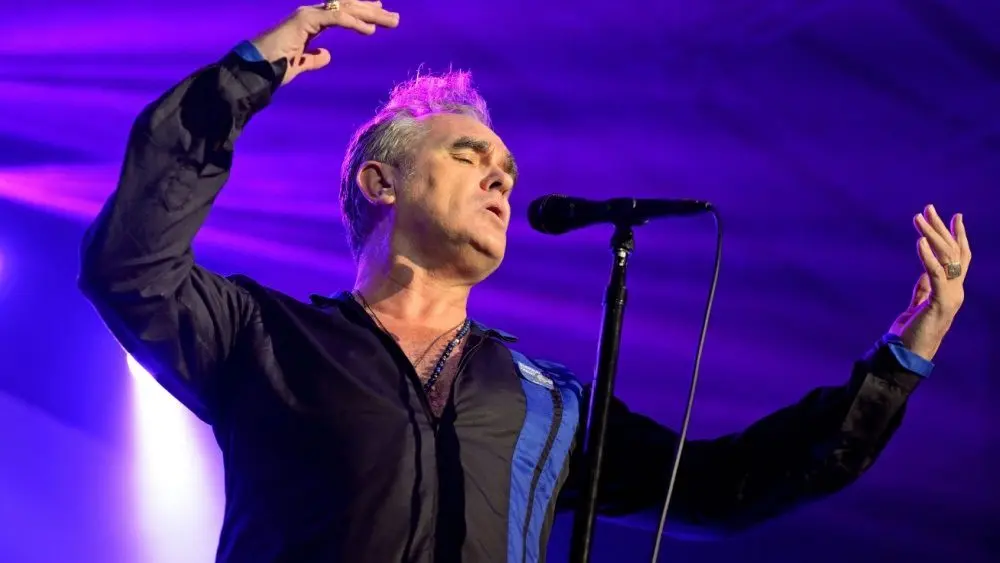 Morrissey (singer of The Smiths) performs at Sant Jordi Club (venue) on October 10^ 2014 in Barcelona^ Spain.