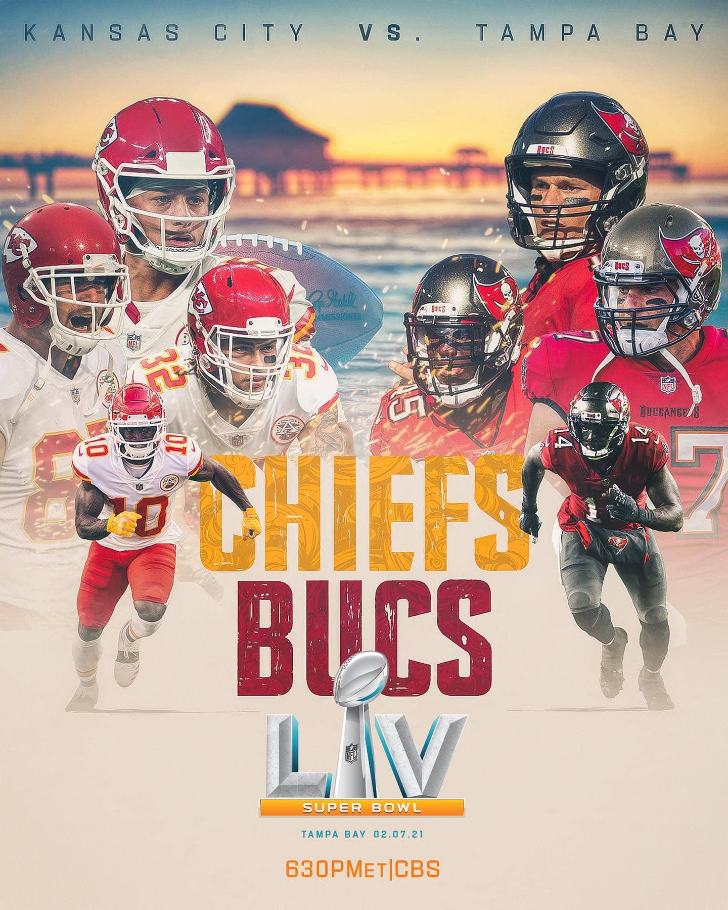 Super Bowl LV Tampa Bay Buccaneers, Kansas City Chiefs Shirt