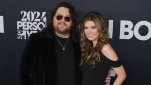 Wolfgang Van Halen of rock band MAMMOTH and wife Andraia Allsop at the MusiCares Person of the Year Gala. LOS ANGELES^ USA. February 02^ 2024