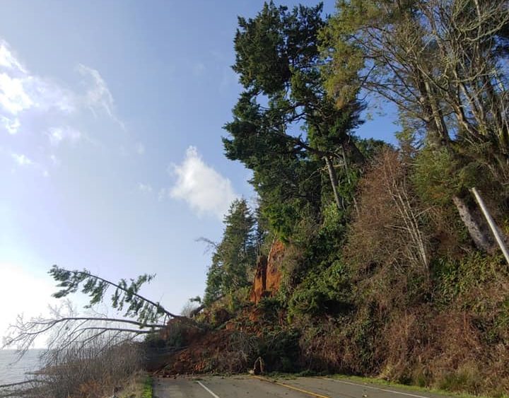 Landslide outside of Hoquiam