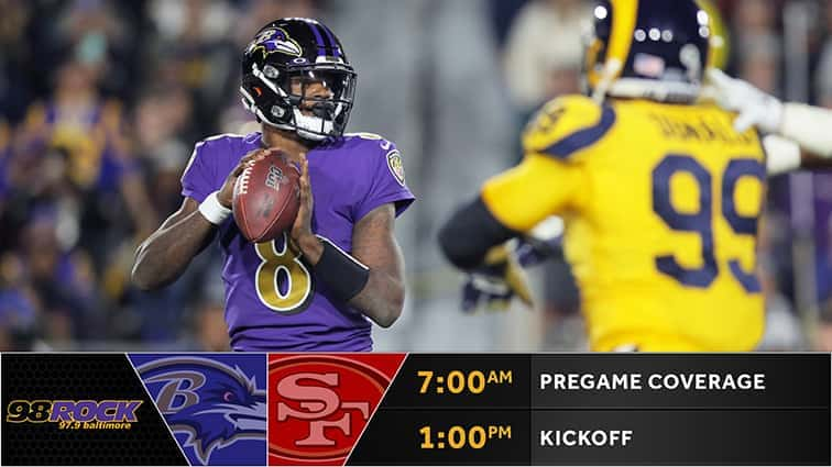 Ravens Gameday vs. San Francisco 49ers | 98 Rock Baltimore