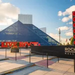 The Rock and Roll Hall of Fame and Museum in Downtown Cleveland Ohio USA on November 4^ 2016