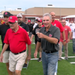 DQ-92-champs-pic: Members of the 1992 3A State Champion Du Quoin Indians walk on to Van Metre Field prior to the Indians