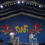 Peter Anspach^ Rick Mitarotonda^ Trevor Weeks and Cotter Ellis of the jam band Goose perform on stage at the 2025 New Orleans Jazz and Heritage Festival.