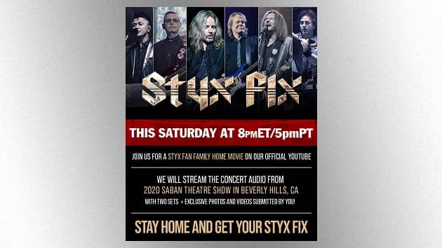 Styx presenting new "Styx Fix Live" streaming concert this Saturday featuring 2020 LA-area show - Vimarsana News