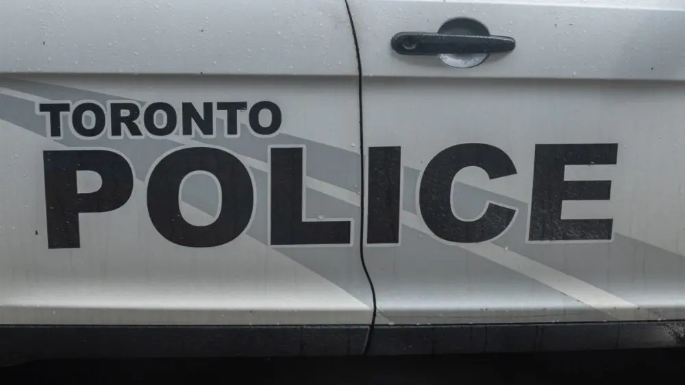A police car patrols the streets of Toronto Toronto^ ON^ Canada - September 4^ 2023