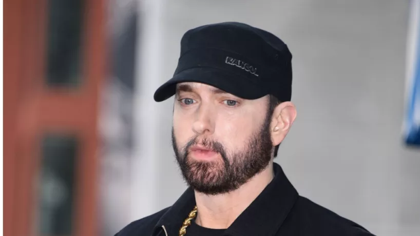 Eminem arrives to Curtis "50 Cent" Jackson Hollywood Walk of Fame Ceremony on January 30^ 2020 in Hollywood^ CA
