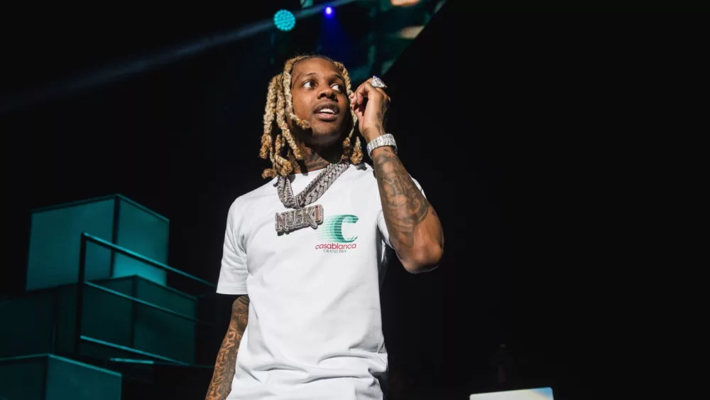 Lil Durk on the Voice Of The Hero tour at DTE Music Theater. Clarkston^ Michigan - October 1 2021