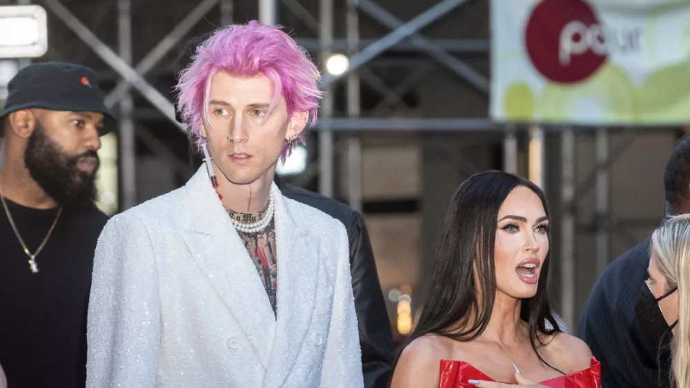 Colson Baker aka Machine Gun Kelly and Megan Fox attend North America premiere of film Taurus during Tribeca Film Festival at Beacon Theater. New York^ NY - June 9^ 2022