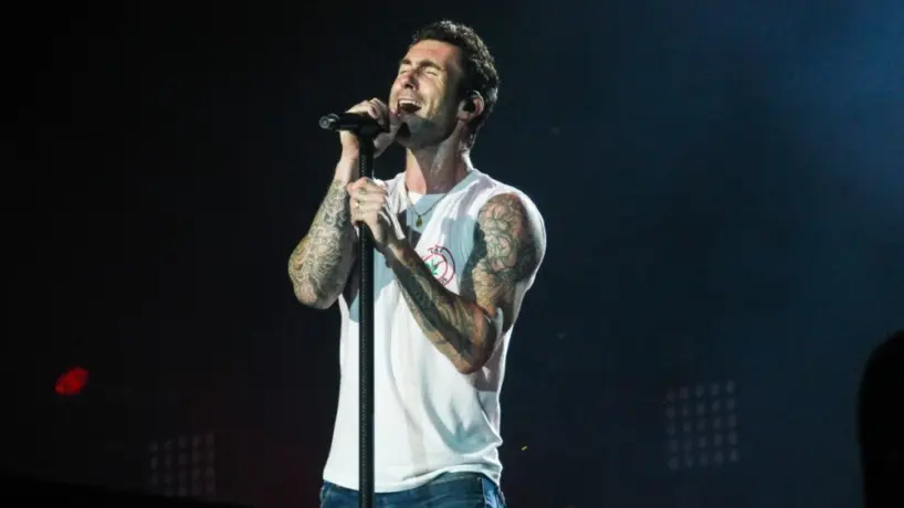 Adam Levine^ frontman of Maroon 5^ on stage of Rock In Rio Festival. RIO DE JANEIRO^ SEPTEMBER 16^ 2017