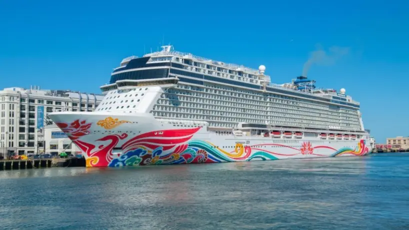 Norwegian Joy by Norwegian Cruise Line docked at Boston Cruise Port in Seaport District^ city of Boston^ Massachusetts MA^ USA. BOSTON^ USA - SEP. 3^ 24