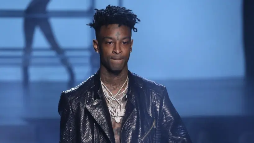 21 Savage walks the runway at the Philipp Plein fashion show during New York Fashion Week: The Shows at Hammerstein Ballroom on September 9^ 2017 in New York City.