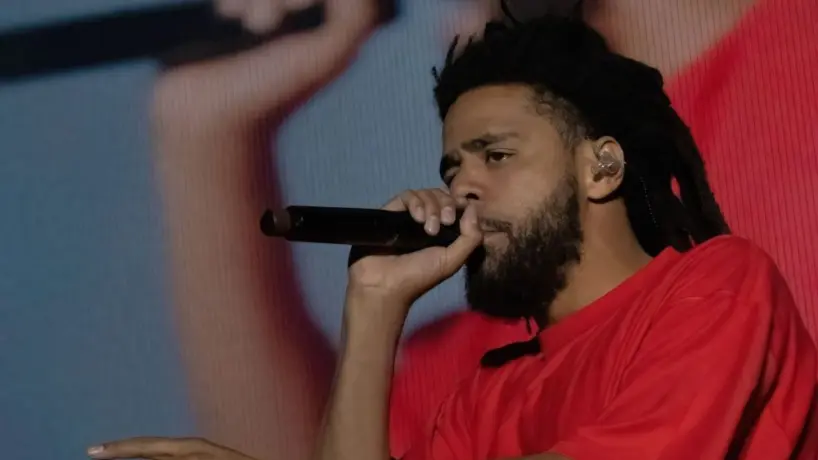 J Cole performs at Bonnaroo music festival Manchester^ Tennessee USA - 06-18-2022