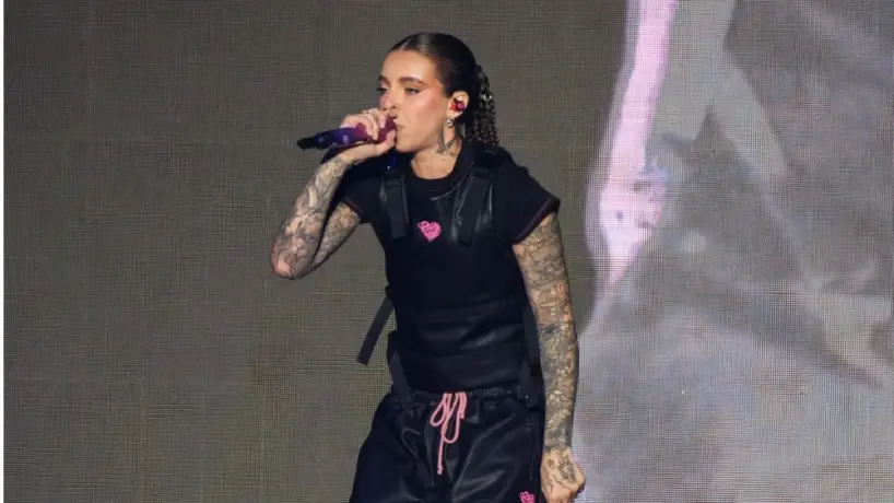 Puerto Rican singer and songwriter Young Miko during her concert at the Movistar Arena on May 18^ 2025^ in Madrid^ Spain