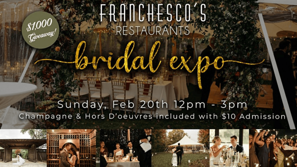 Get some great ideas for your wedding at Franchesco's Bridal Expo this  Sunday