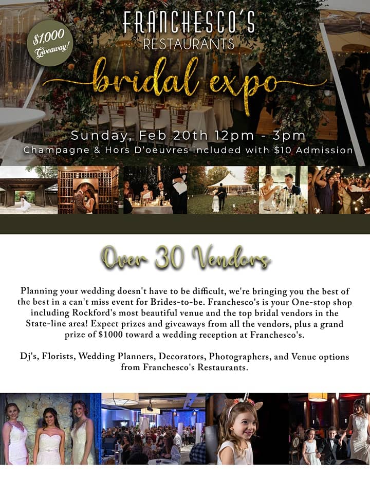 Get some great ideas for your wedding at Franchesco's Bridal Expo this  Sunday