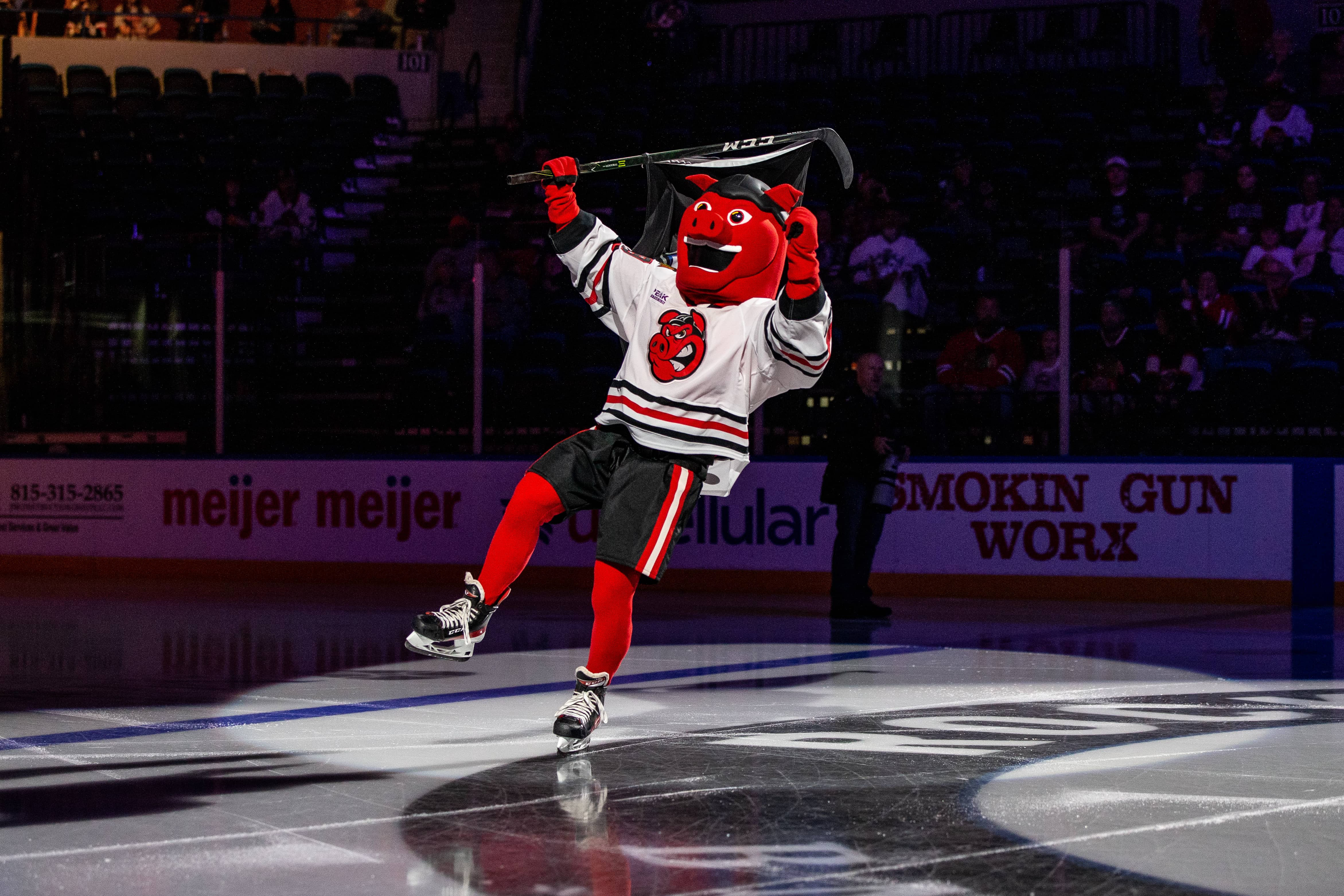 Rockford IceHogs mascot gives blood to encourage donations