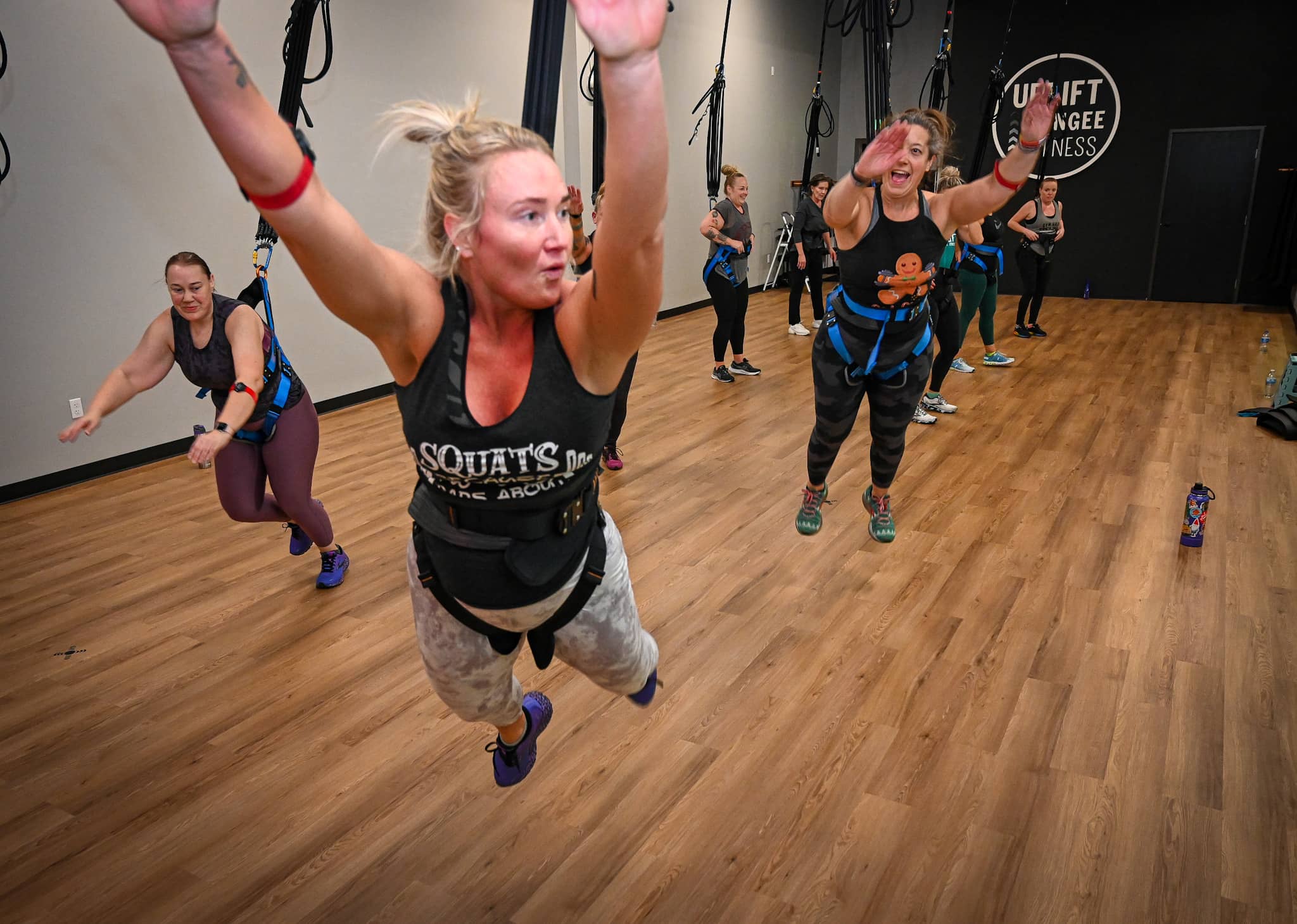 Aerial bungee class delivers tough workout with low-impact moves 