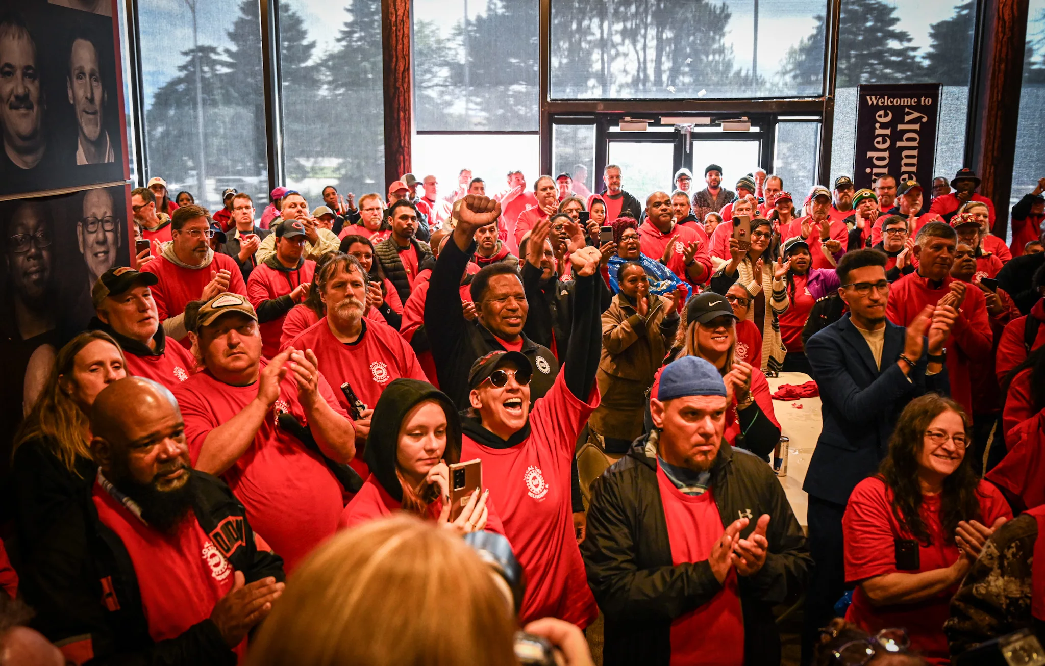 Workers rally to show solidarity and demand a product at the Belvidere  Assembly Plant
