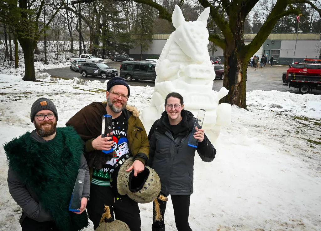 Trio of teachers returns to the top of the Illinois Snow Sculpting
