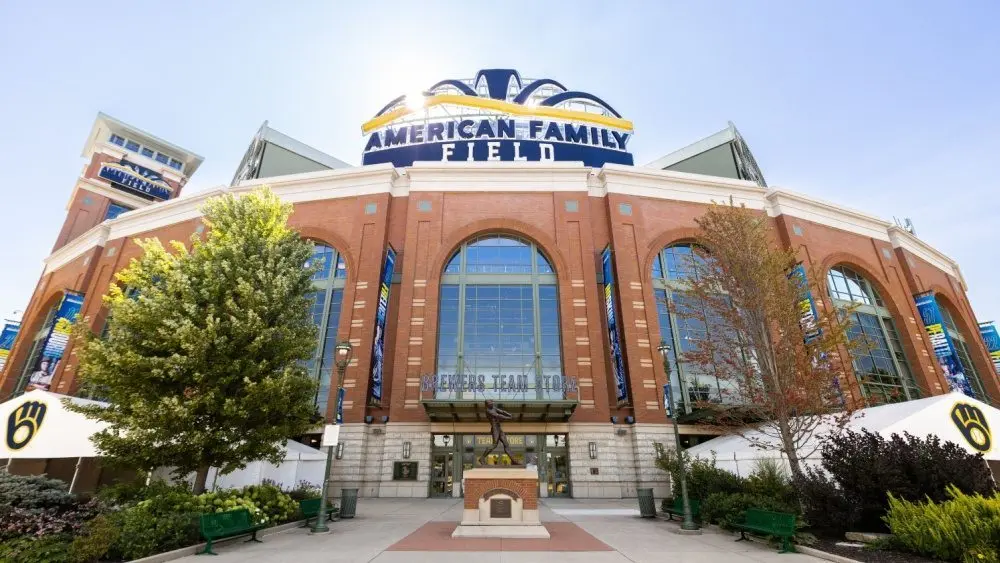 American Family Field is home to Major League Baseball's Milwaukee Brewers. The stadium was previously known as Miller Park. Milwaukee^ WI^ USA - August 10^ 2024