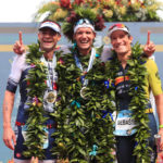 tim-odonnell-2nd-jan-frodeno-1st-and-sebastian-kienle-3rd-celebrate-after-finishing-the-ironman-world-championships-on-october-12-2019-in-kailua-kona-hawaii-photo-by-tom-pennington-getty-ima