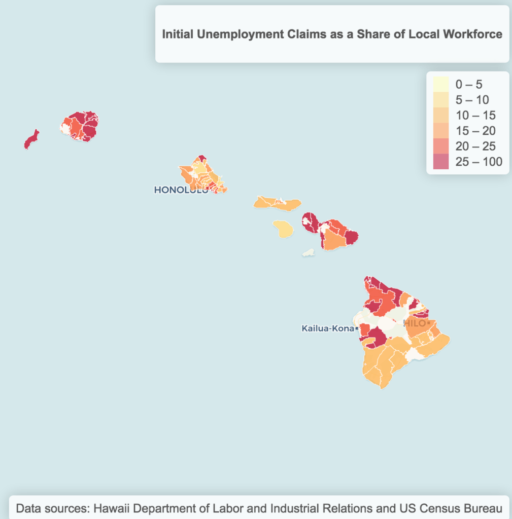 UHERO creates map of a sample of unemployment claims KWXX Hilo, HI
