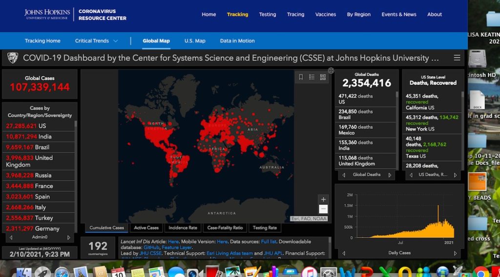 Johns Hopkins Reports Over 109 Million COVID-19 Cases Worldwide | KWXX ...