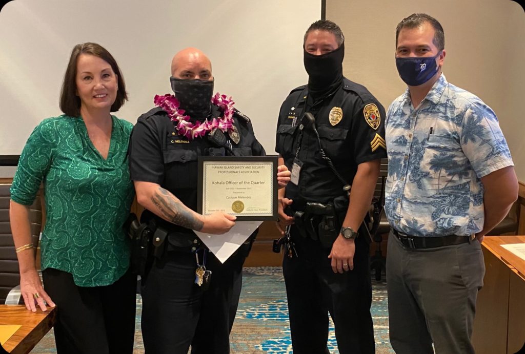 Officer Cacique Melendez Honored By Hawaiʻi Island Security And Safety