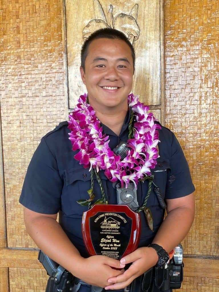 Kona Patrol Officer Named October 2022 Officer Of The Month Kwxx Hilo Hi 8694