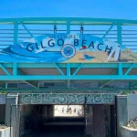 Tunnel under Ocean Parkway to enter Gilgo Beach and the Atlantic Ocean.Babylon^ New York^ USA - 14 May 2023.