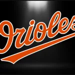 Baltimore Orioles logo^ MLB Team^ Major League Baseball^ American League East Division^ with spotlight background