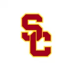 LOGO of USC TROJANS (University of South Carolina basketball) made up of the letters S and C a Logo of combination of red and yellow on a white background.