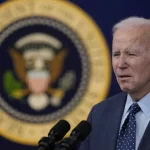 President Joe Biden makes remarks at Washington^ DC US - Feb 16^ 2023.