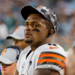 Cleveland Browns quarterback Deshaun Watson. Cleveland Browns v Jacksonville Jaguars at TIAA Bank Field in Jacksonville Florida August 12^ 2022