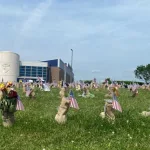 Fort Campbell^ KY^ USA - June 2021: Memorial to fallen Soldiers on display outside of the 101st Airborne Screaming Eagles Headquarters at Fort Campbell^ KY