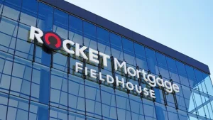 ROCKET Mortgage Fieldhouse^ in the heart of downtown Cleveland^ Ohio. Cleveland^ Ohio