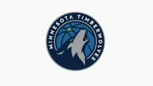 Minnesota Timberwolves^ Sports editorial vector logo is printed on white paper.