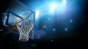 baskeball hoop empty arena