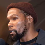 Kevin Durant attends the "Swagger" New York premiere at the Brooklyn Academy of Music on October 26^ 2021 in New York City.