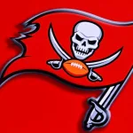 Tampa Bay Buccaneers - Logo of NFL club on red background.