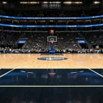 empty nba basketball court hd dynamic image court view